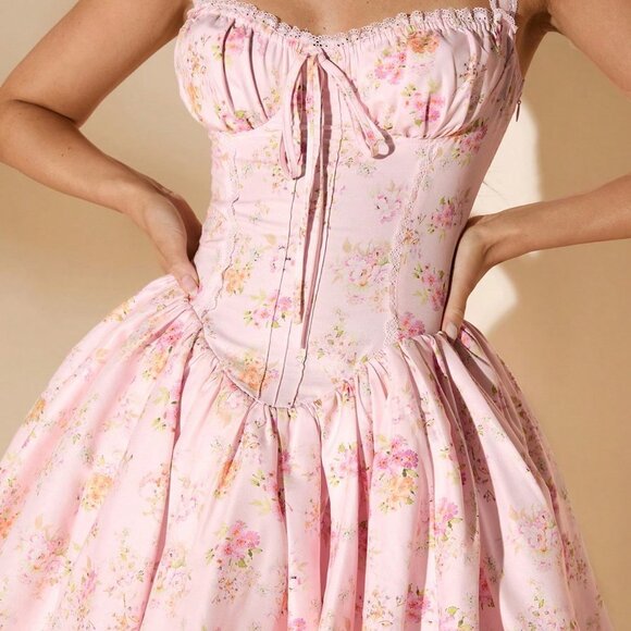 Multicolor Elegant Women's Short Sleeve Fitted Zip-Up Pleated Dress - Picture 7 of 8